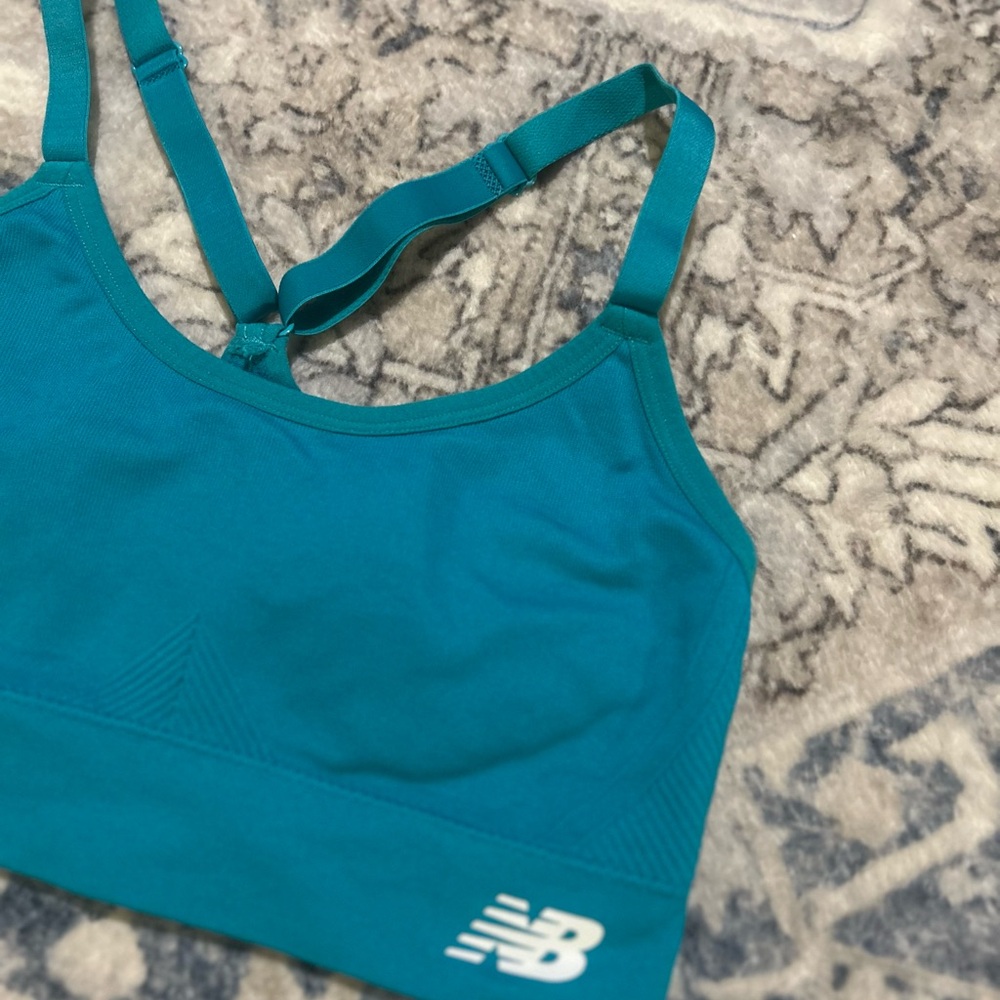 New Balance Women's Teal Sports Bra - Picture 2 of 9